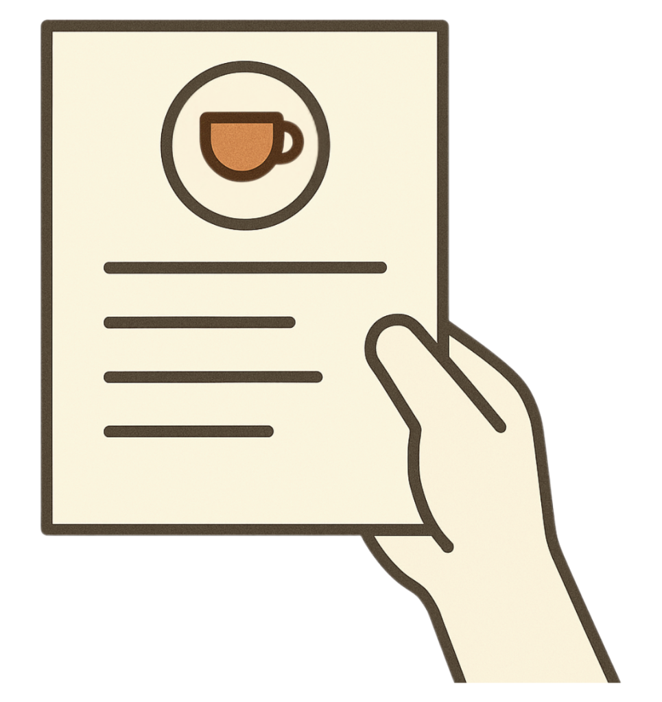 You Control The Menu: Hand Holding Coffee Menu to represent that you have control over what content gets shown.