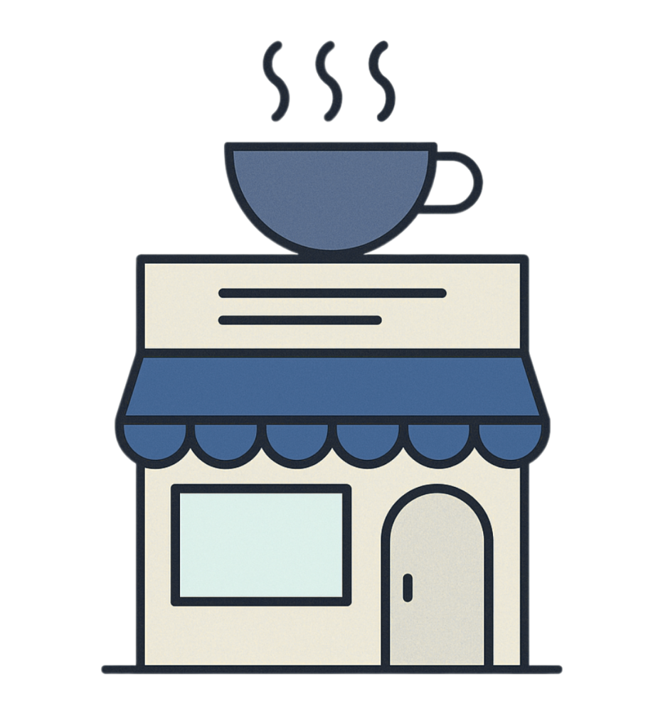 Coffee Shop. Your Website is like a coffee shop.